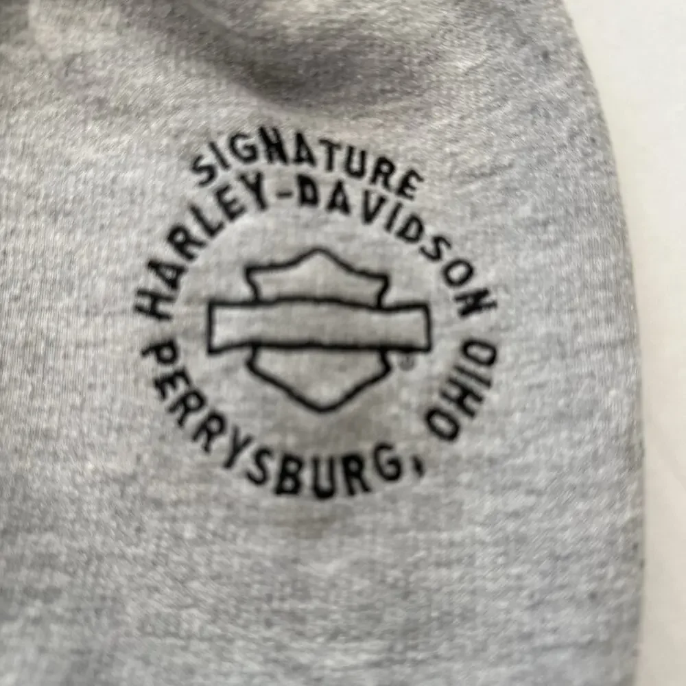 Harley-Davidson Gray Pullover Hoodie Signature Perrysburg Ohio Embroidered